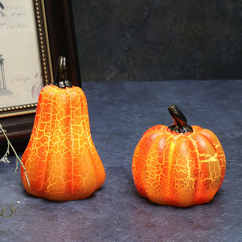 New Halloween Pumpkin Lantern Simulation Pumpkin LED Candle Lamp Resin Luminous Pumpkin chicpolly