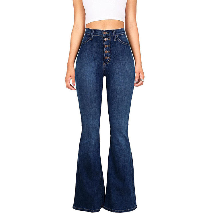 Explosive Style High-waisted Wide-leg Women's Jeans chicpolly