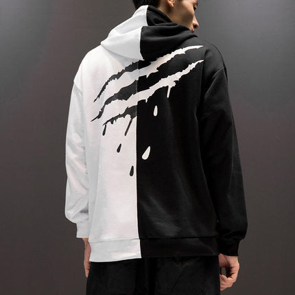 Women Patchwork Casual Hoodies Fall Winter Men High Street Fashion Hooded Sweatshirts chicpolly