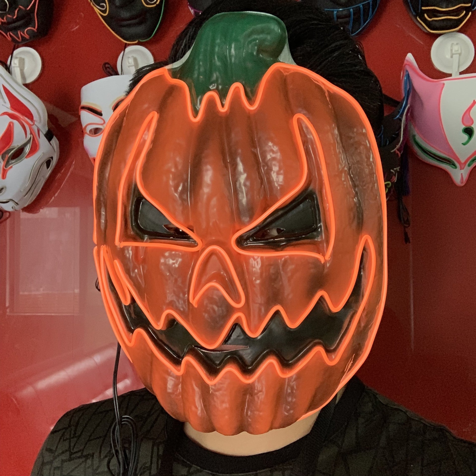 Pumpkin LED Purge Halloween Mask chicpolly