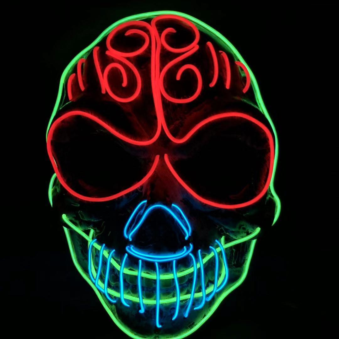 Halloween skull LED glowing mask chicpolly