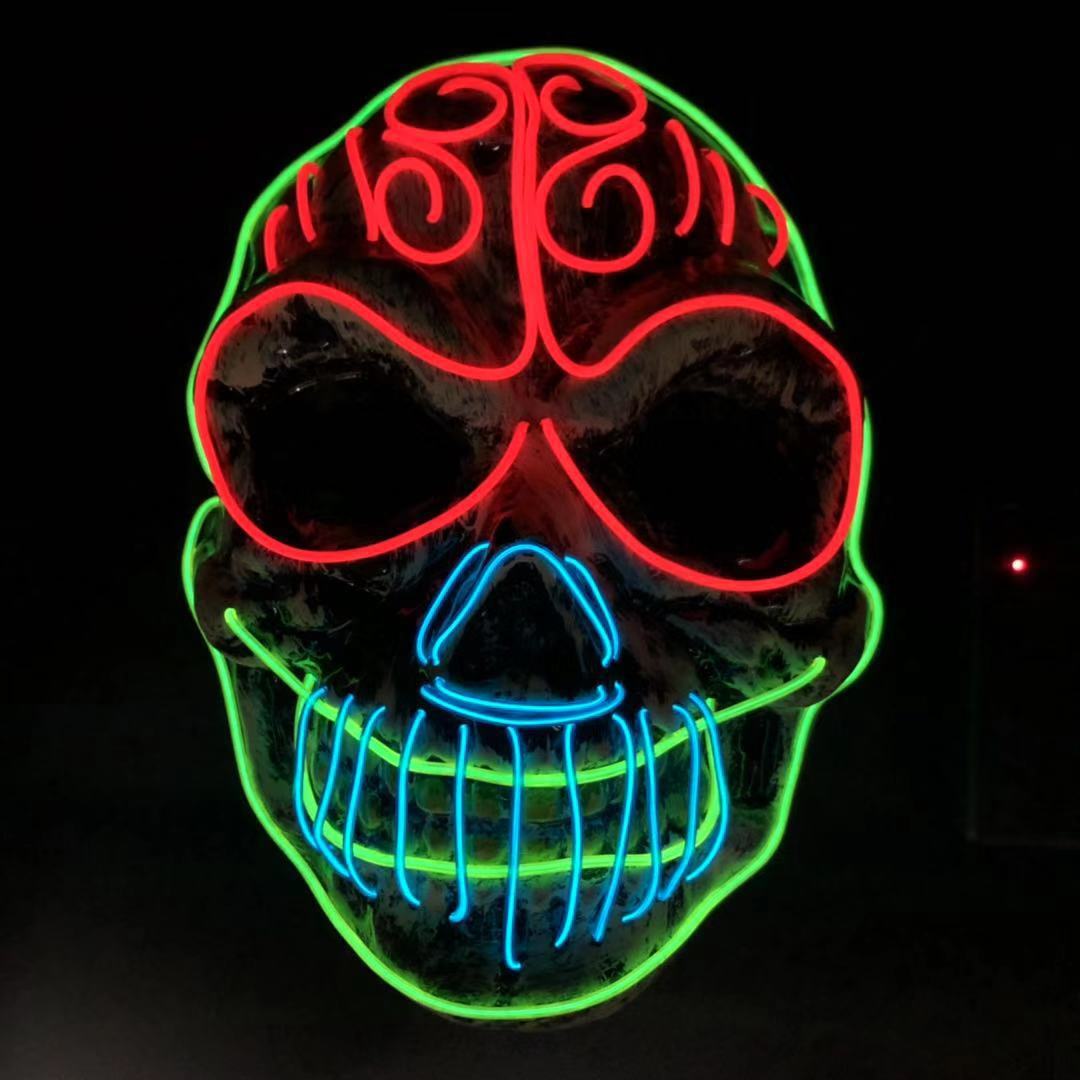 Halloween skull LED glowing mask chicpolly