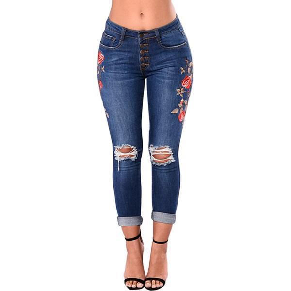 Ripped Jeans For Women Women Jeans Pencil Pants Denim Jeans chicpolly