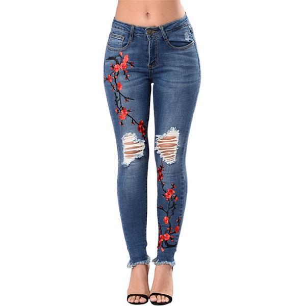 Ripped Jeans For Women Women Jeans Pencil Pants Denim Jeans chicpolly