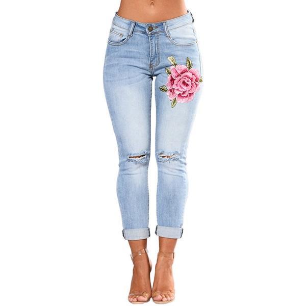 Ripped Jeans For Women Women Jeans Pencil Pants Denim Jeans chicpolly