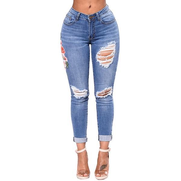 Ripped Jeans For Women Women Jeans Pencil Pants Denim Jeans chicpolly