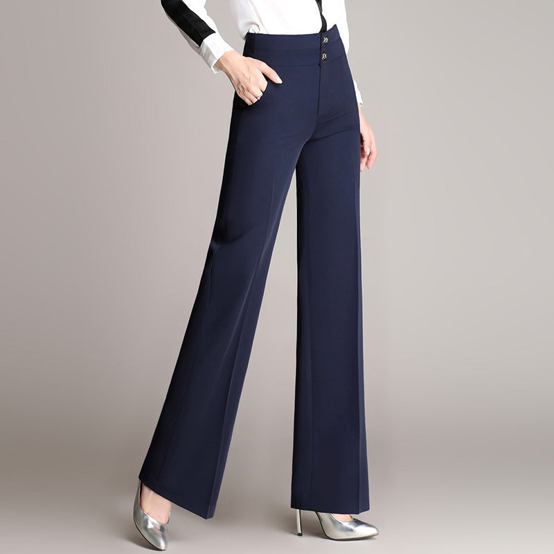 Falling Sense Straight-Leg Pants Wide-Leg Pants Casual Trousers chicpolly