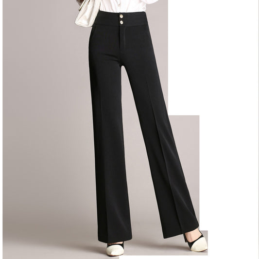 Falling Sense Straight-Leg Pants Wide-Leg Pants Casual Trousers chicpolly