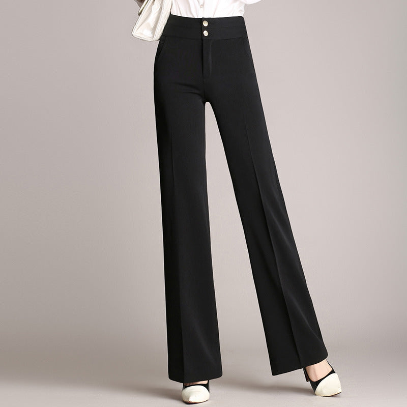 Falling Sense Straight-Leg Pants Wide-Leg Pants Casual Trousers chicpolly