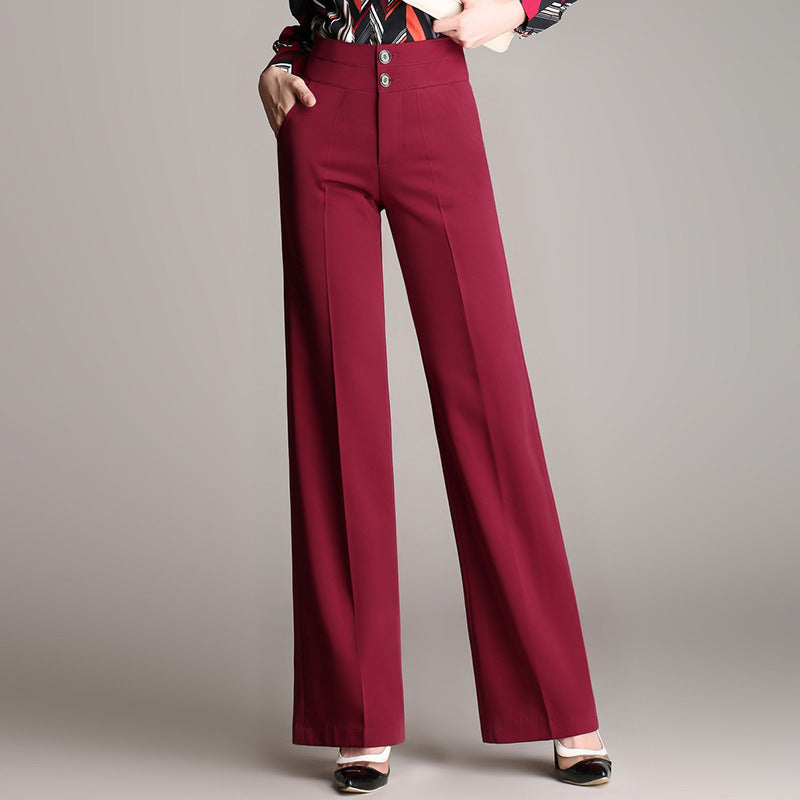Falling Sense Straight-Leg Pants Wide-Leg Pants Casual Trousers chicpolly