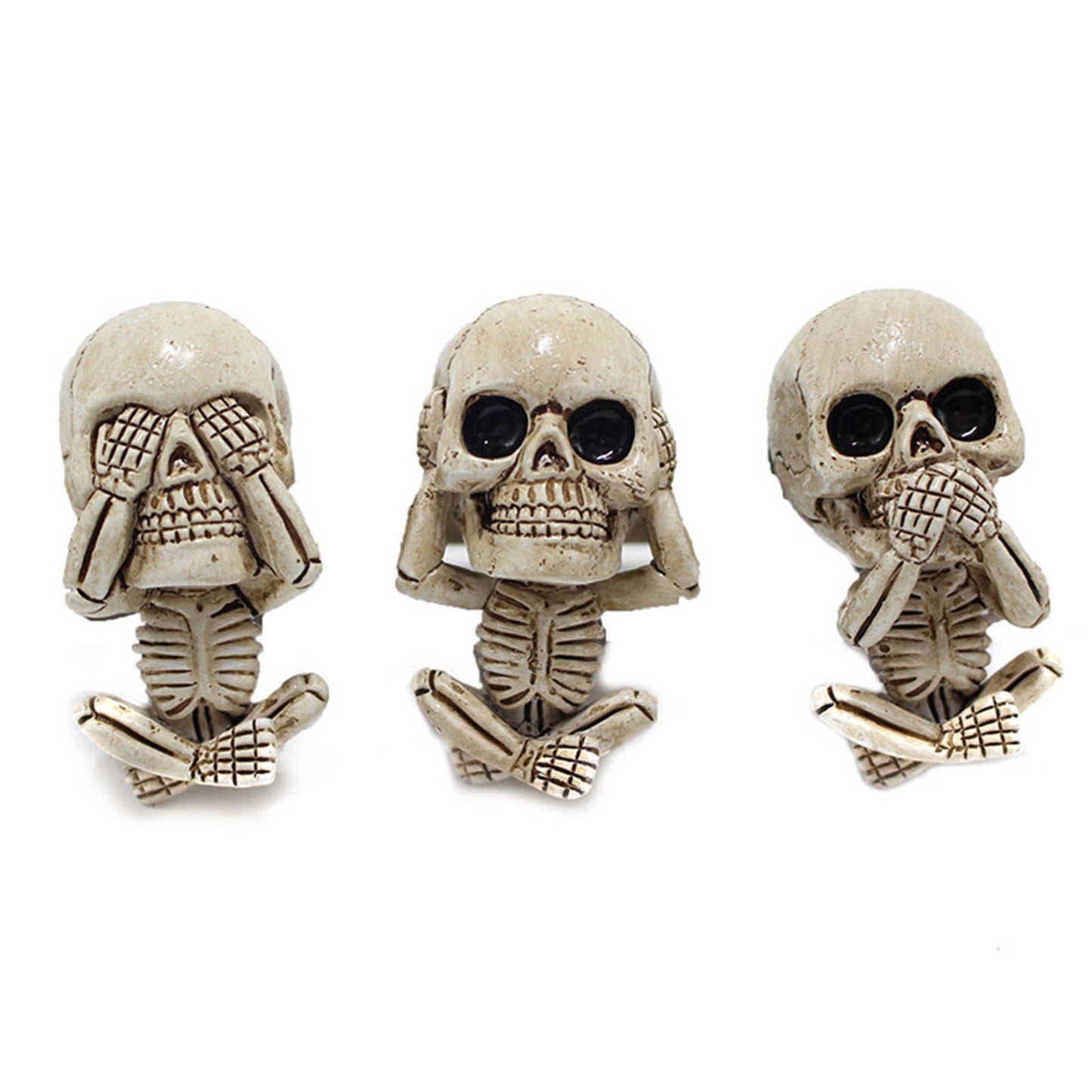 Skull Car Ornaments Air Outlet Ghost Head Three-piece Interior Pendant Decoration Ornament Ghost Head Desktop Figurines Decor chicpolly