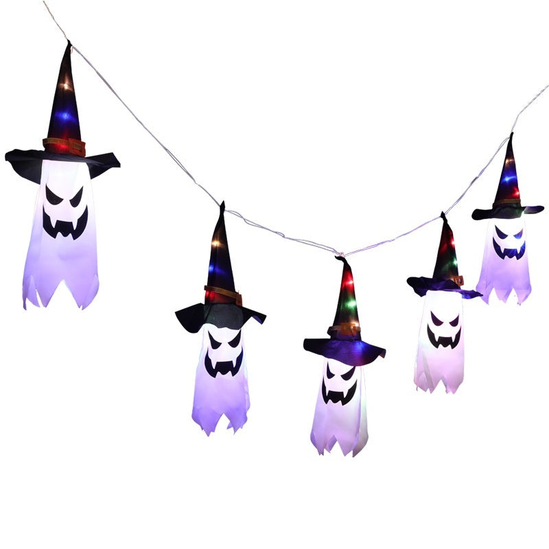 Halloween Hat LED Ghost Lighting Chain Ghost Festival Party Decoration chicpolly