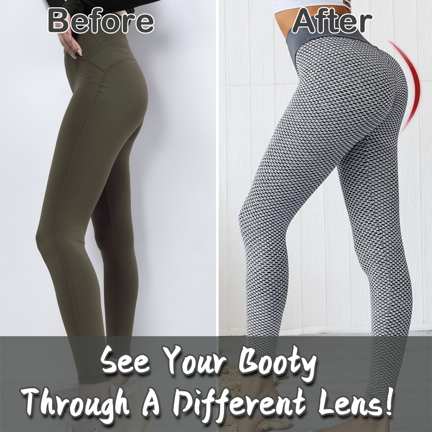 TIK Tok Leggings Women Butt Lifting Workout Tights Plus Size Sports High Waist Yoga Pants Light Grey chicpolly