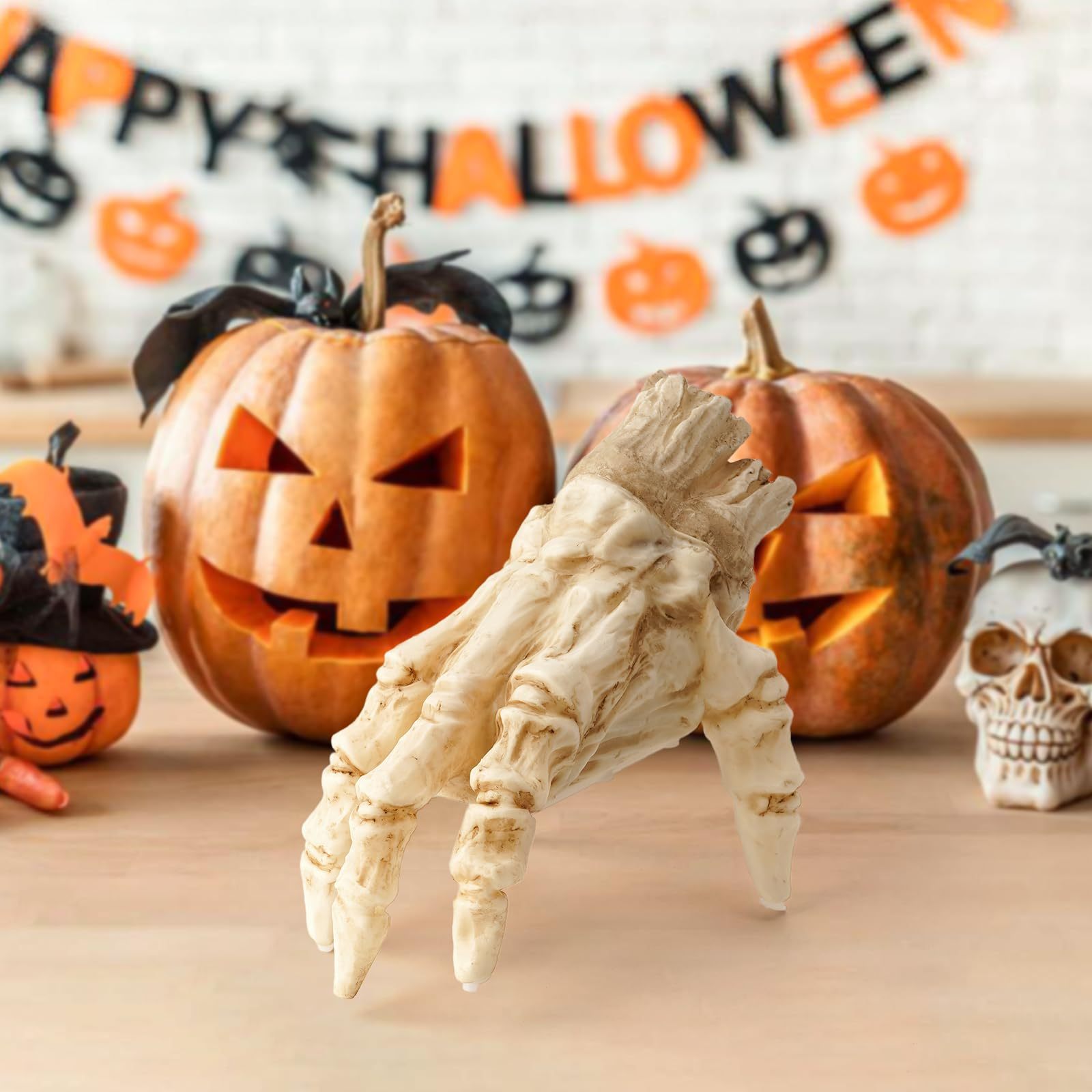Halloween Electric Luminous Crawling Hand Animated Decoration Induction Luminous Decoration Zombie Hand With Spooky Sound chicpolly
