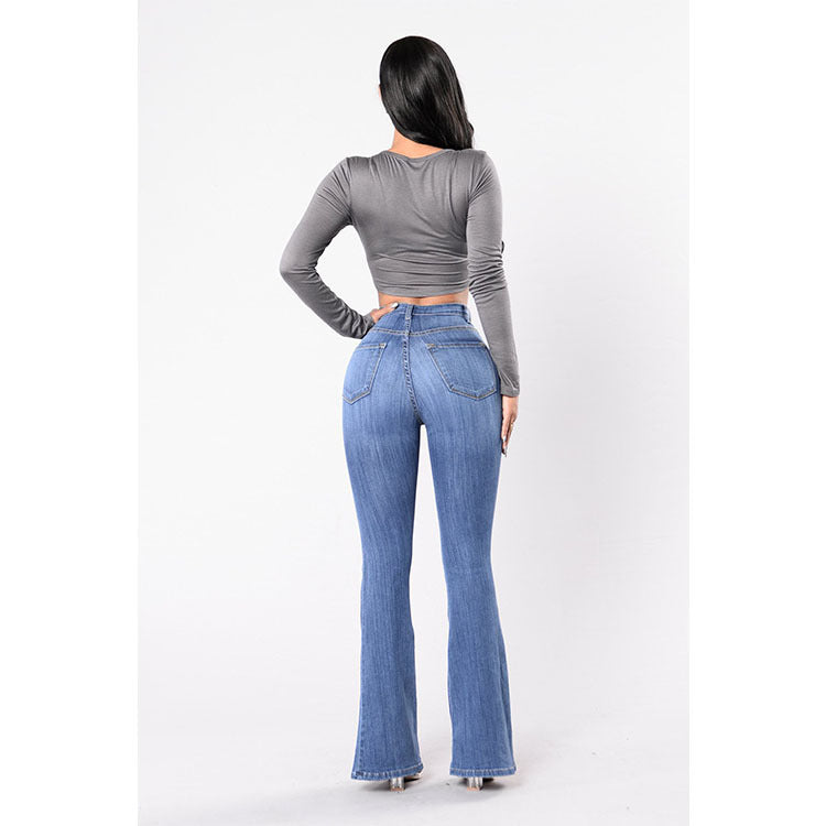 Explosive Style High-waisted Wide-leg Women's Jeans chicpolly