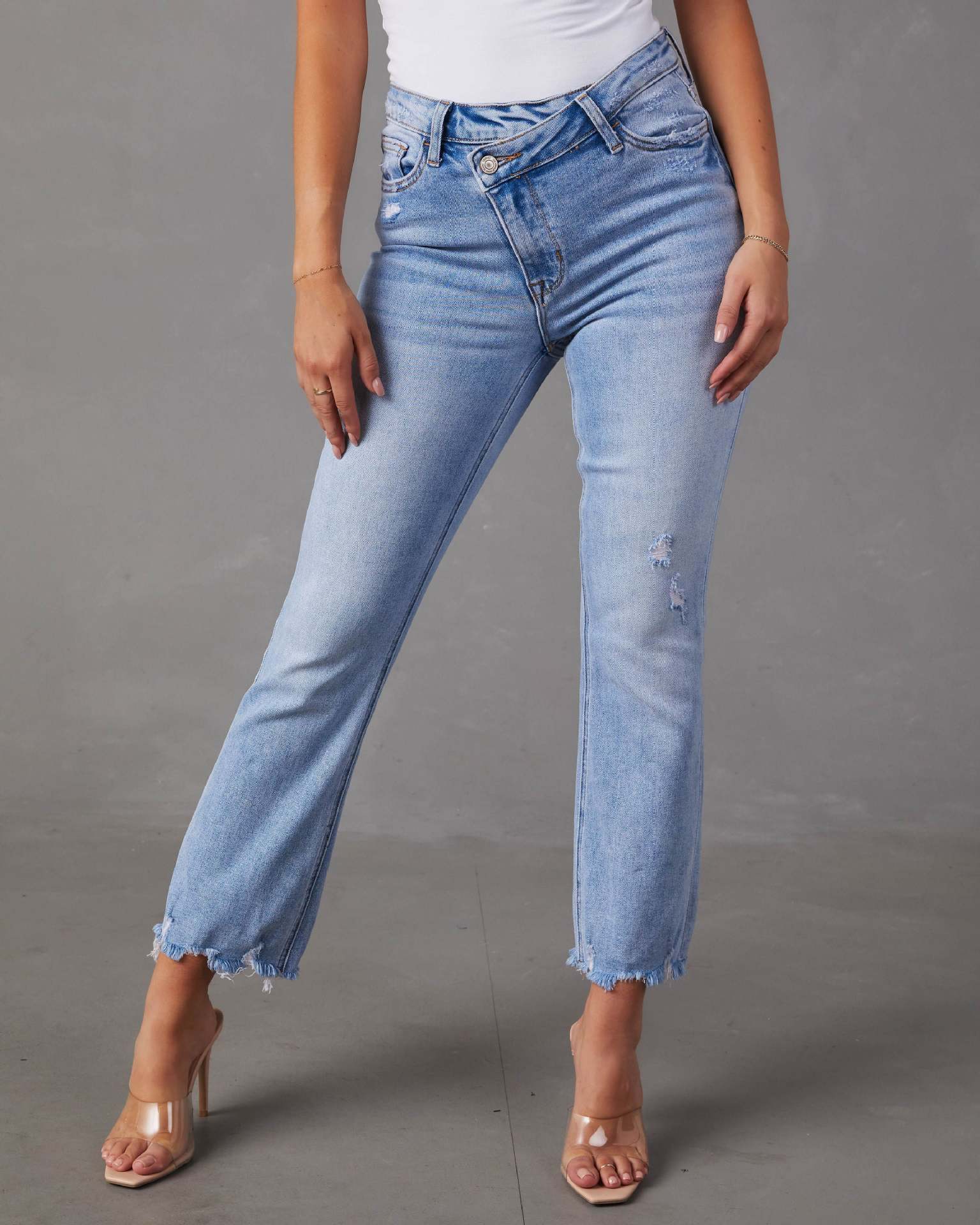 Fashion Wash Jeans For Women Classic Tapered Amanda Jeans chicpolly