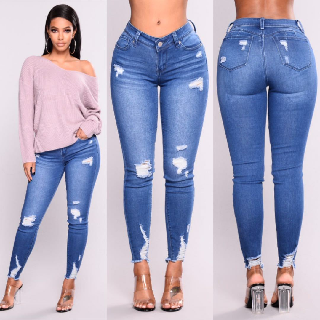 High waist stretch slim pencil feet pants chicpolly