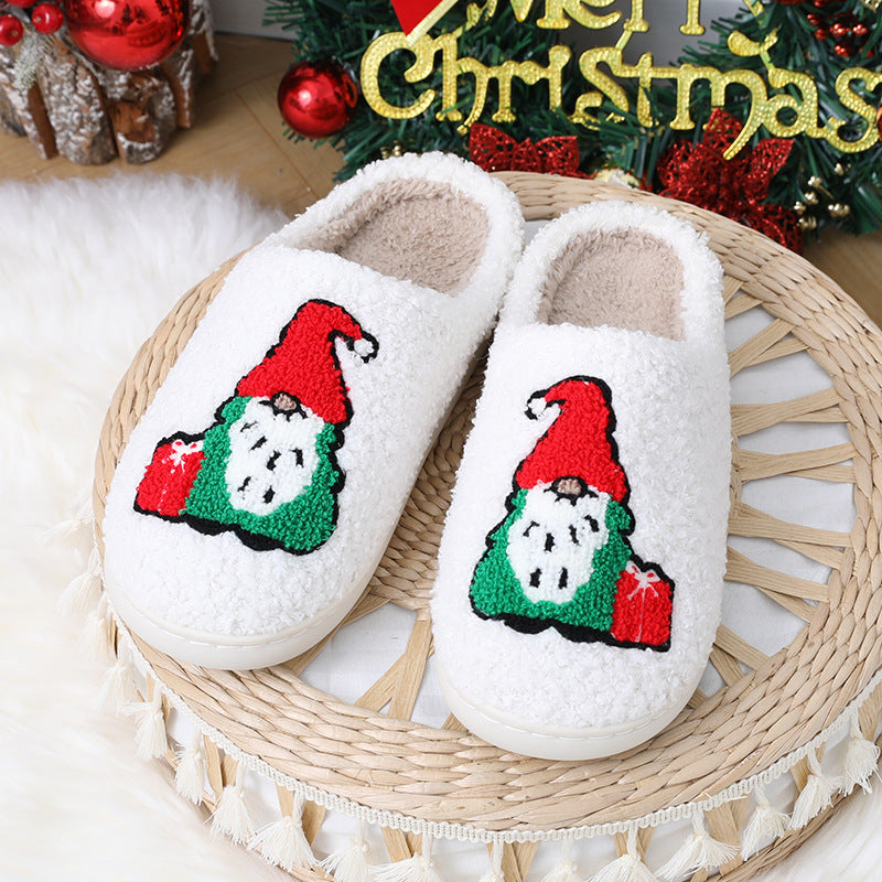 Cute Cartoon Santa Claus Home Slippers Couple Indoor Floor Bedroom Slipper Christmas Warm Shoes Women Men chicpolly