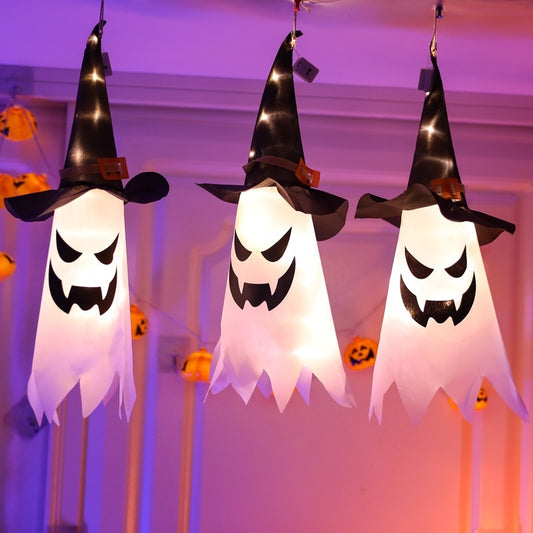 Halloween Hat LED Ghost Lighting Chain Ghost Festival Party Decoration chicpolly