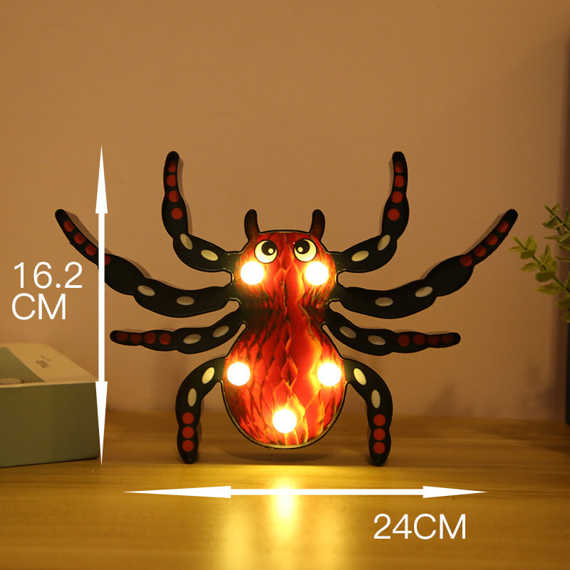 Halloween Lights Decoration LED Light Pumpkin Spider Bat Skull Outdoor Decorative Modeling Room Lights Decor Helloween Party chicpolly