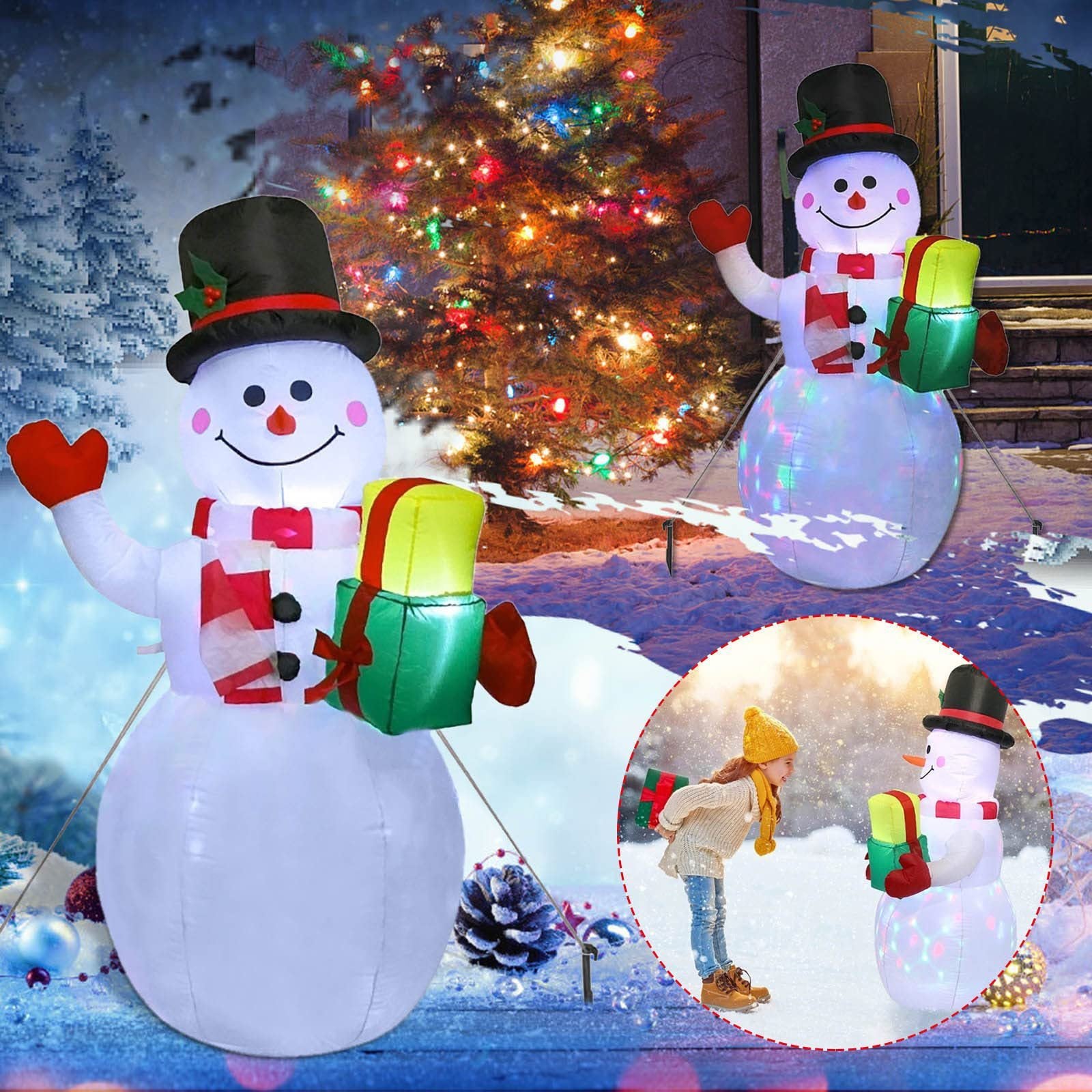 Christmas LED Lights Tree Snowman Outdoor Darden Decor My Store