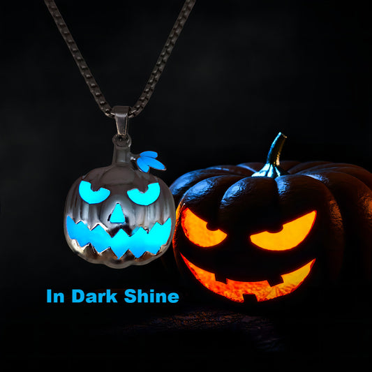 Halloween Ghost Festival Accessories Luminous Pumpkin Pendant Necklace My Store
