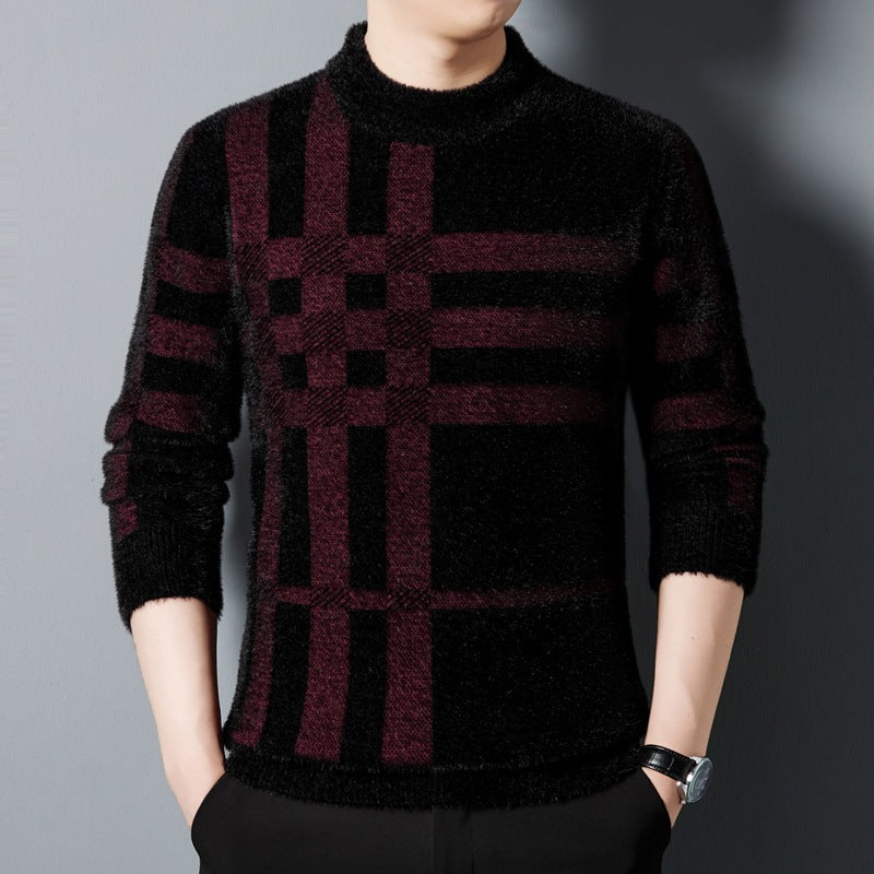 Casual All-matching Striped Thickened Knitting Top For Men chicpolly