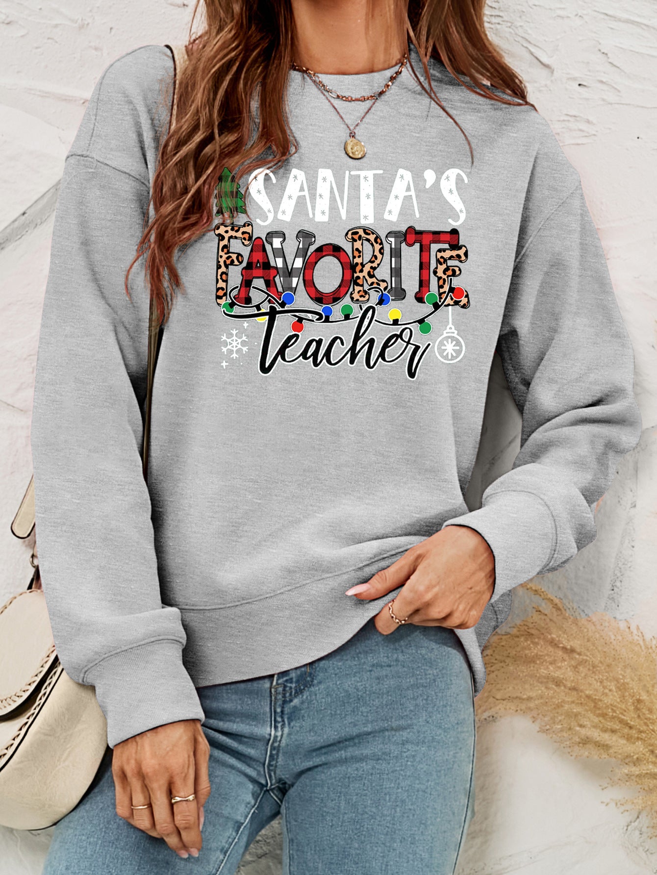 Women's Clothing Pullover Christmas Sweater Women's  Fleece Printed Women's Top chicpolly