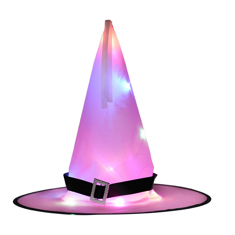 Halloween Decoration Witch Hat LED Lights Halloween Elf Ears Kids Home Party Decor Supplies Outdoor Tree Hanging Ornament chicpolly
