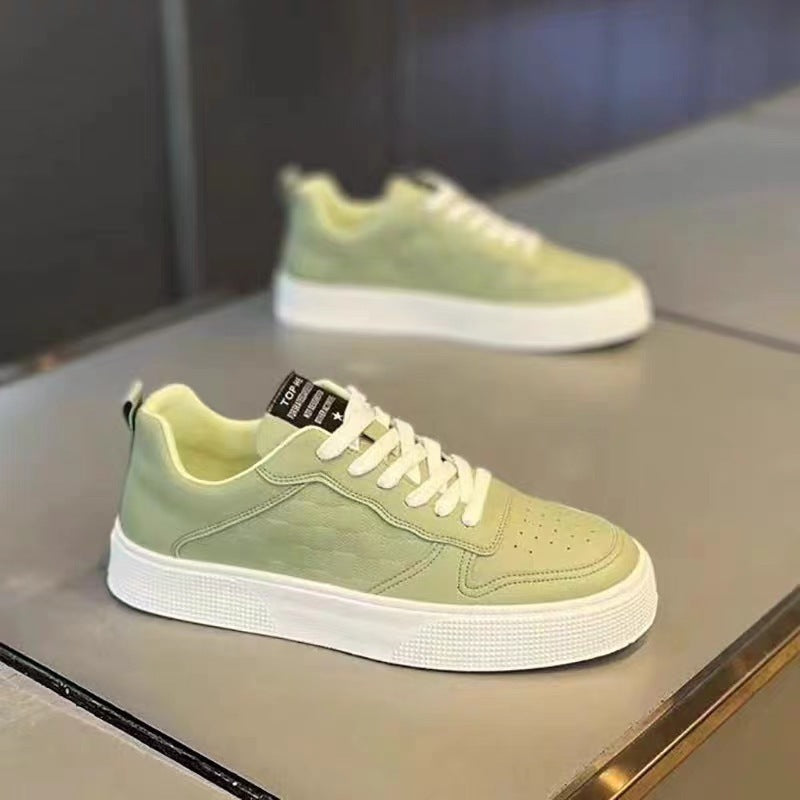 Casual Lace-up Sneakers Men Fashion Breathable Plaid Flats Shoes chicpolly