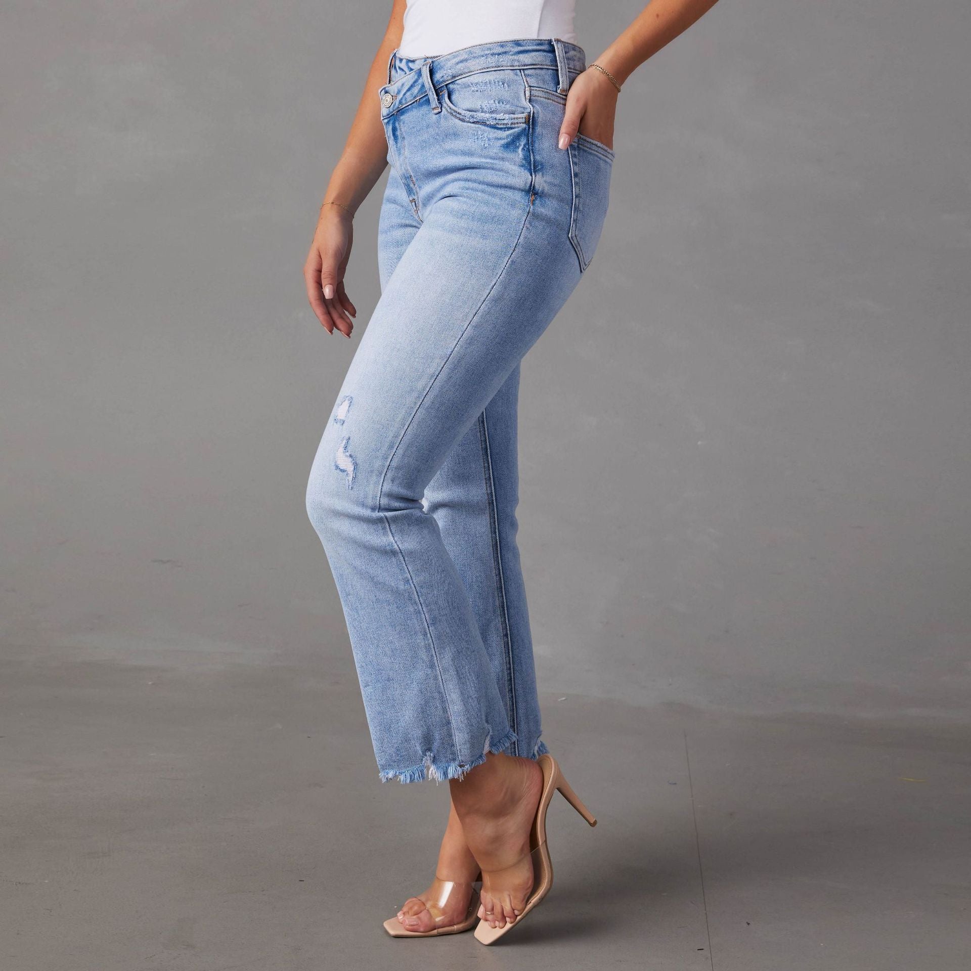Fashion Wash Jeans For Women Classic Tapered Amanda Jeans chicpolly