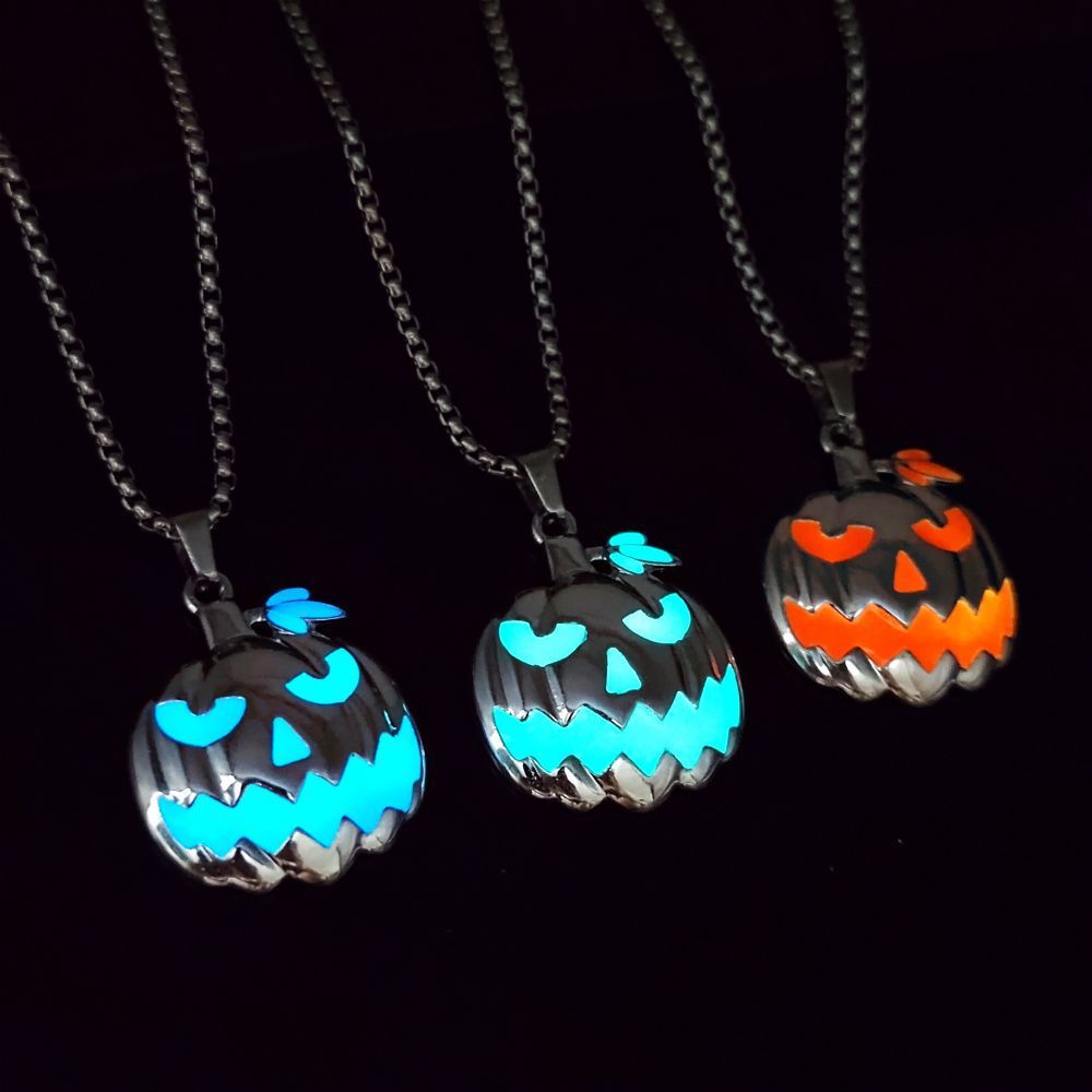 Halloween Ghost Festival Accessories Luminous Pumpkin Pendant Necklace My Store