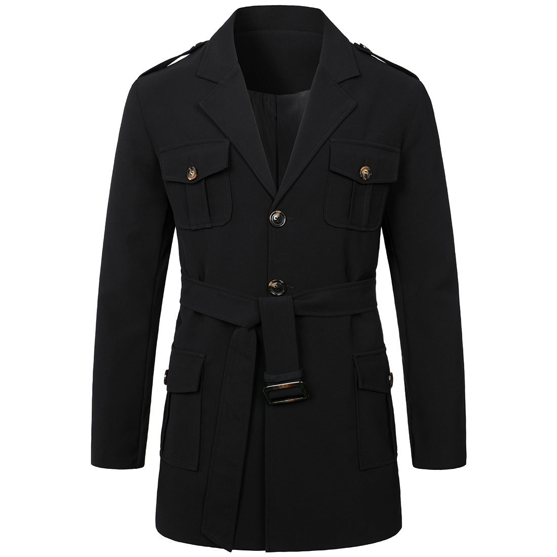 Men's Hunting Clothes Medium Length Men's Casual Suit Trench Coat chicpolly