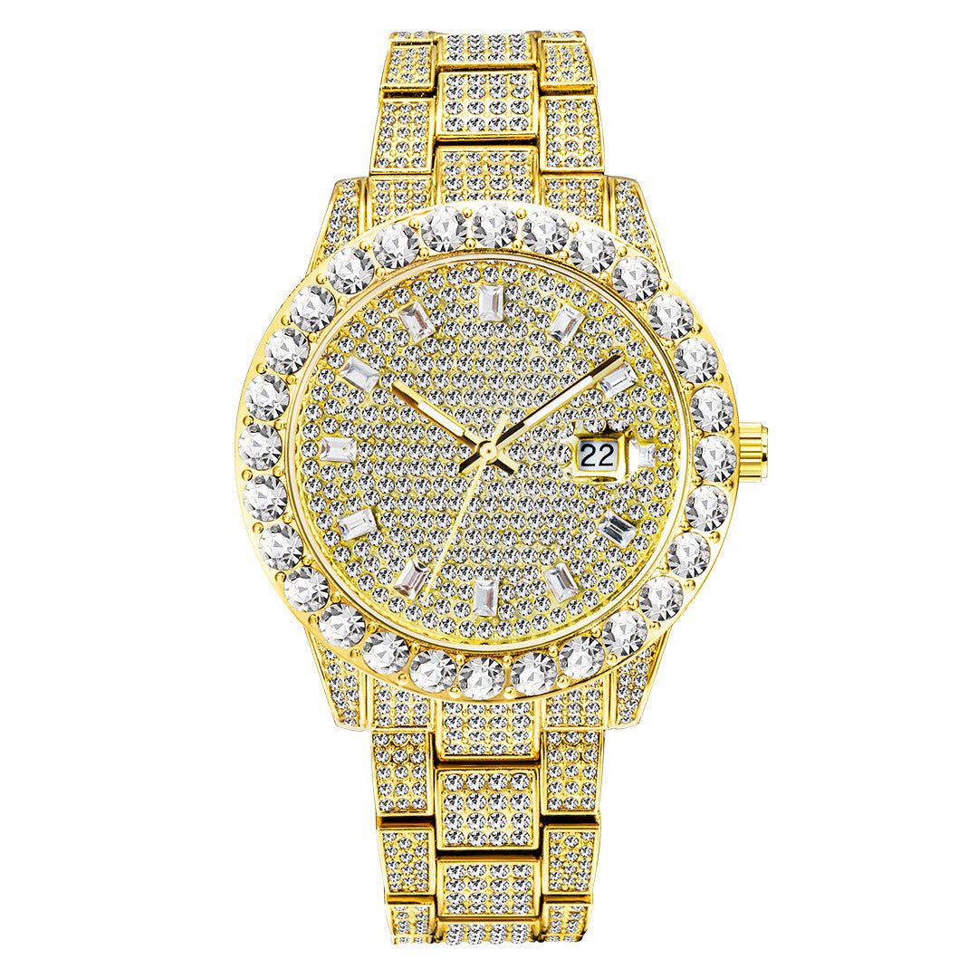 Large Dial Full Diamond Watch for Women's chicpolly