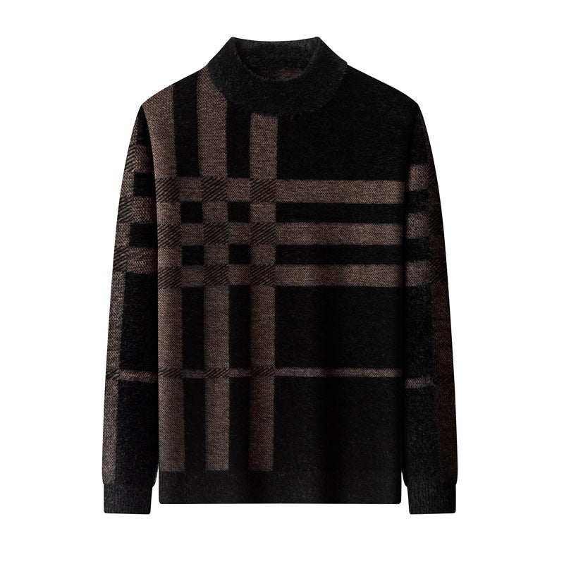 Casual All-matching Striped Thickened Knitting Top For Men chicpolly