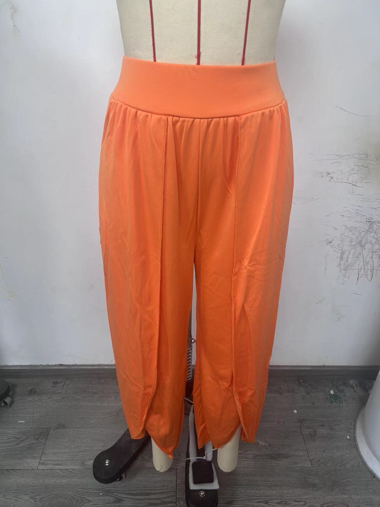 Loose Split Yoga Pants Summer Elastic High Waist Wide Leg Trousers Women's Fashion Versatile Clothing chicpolly