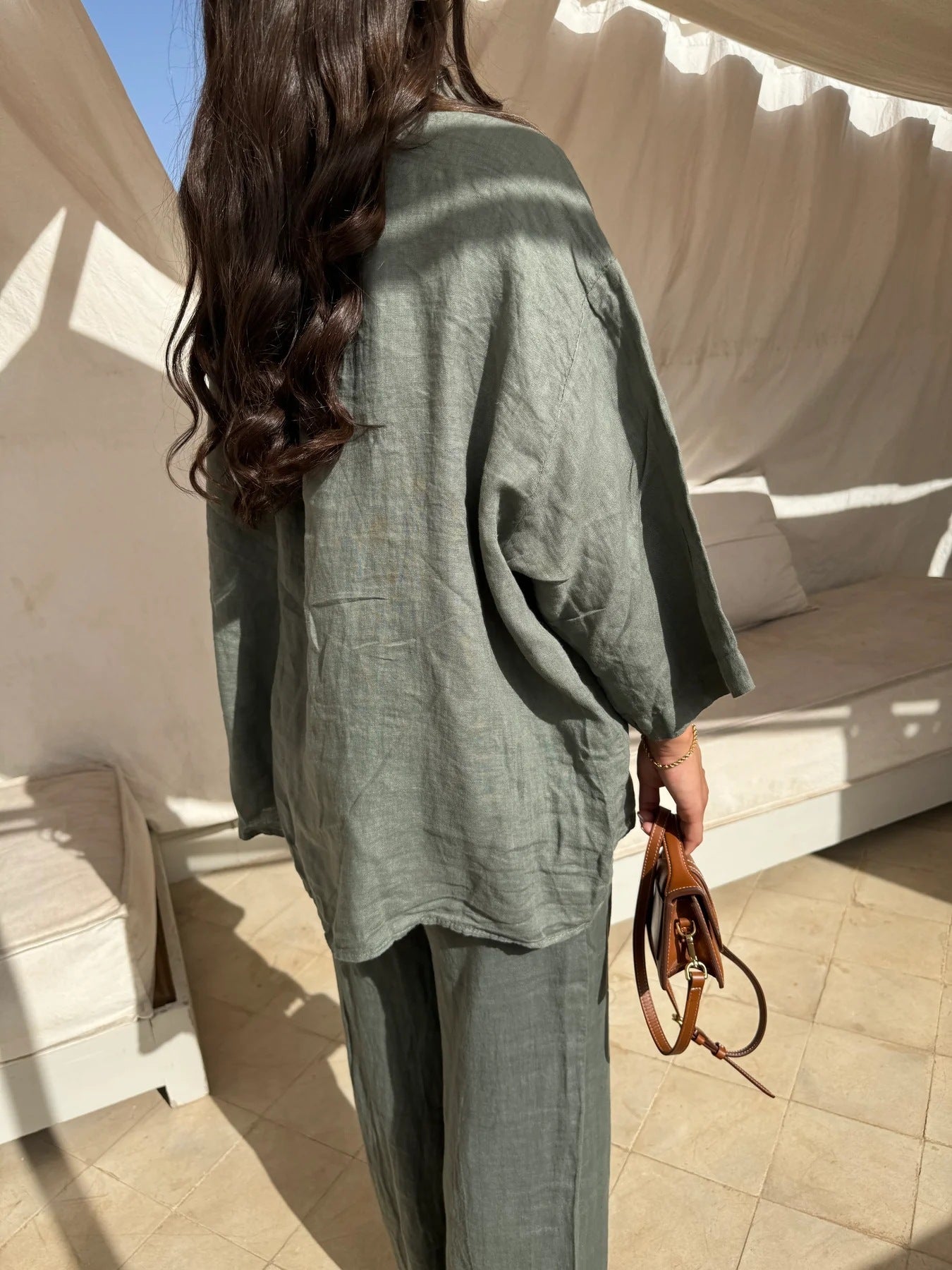 Casual Polyester Pocket Shirt Pants Suitable For Women's Wide Leg Pants, Long Sleeved Shirt Set, Women's Loose High Street Two-piece Set chicpolly