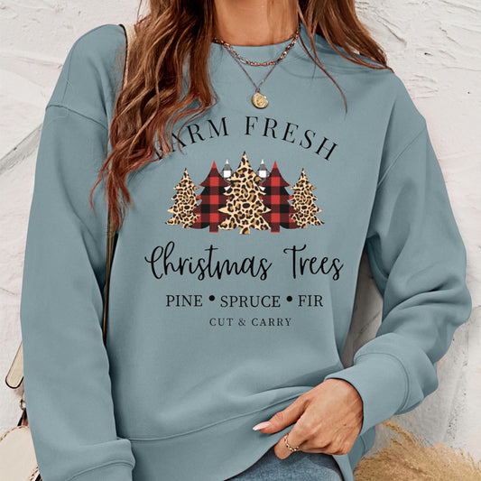 Women's Clothing Pullover Christmas Sweater Women's  Fleece Printed Women's Top chicpolly