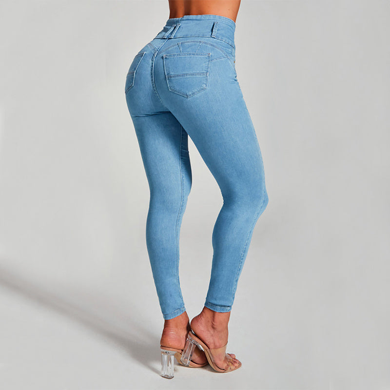 High Waist Jeans Women's Skinny Trousers Tight Stretch Shaping And Hip Lifting Pants chicpolly
