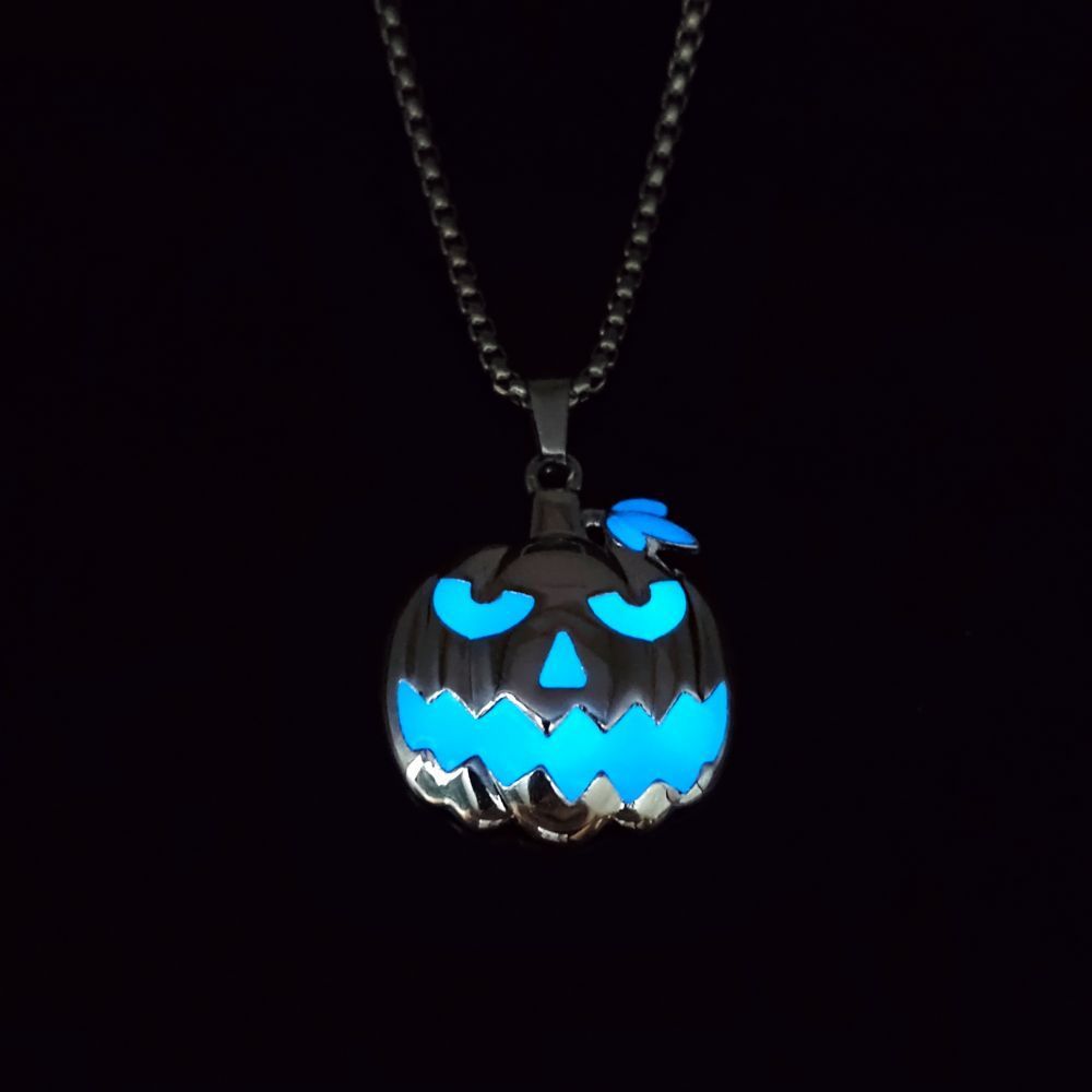 Halloween Ghost Festival Accessories Luminous Pumpkin Pendant Necklace My Store