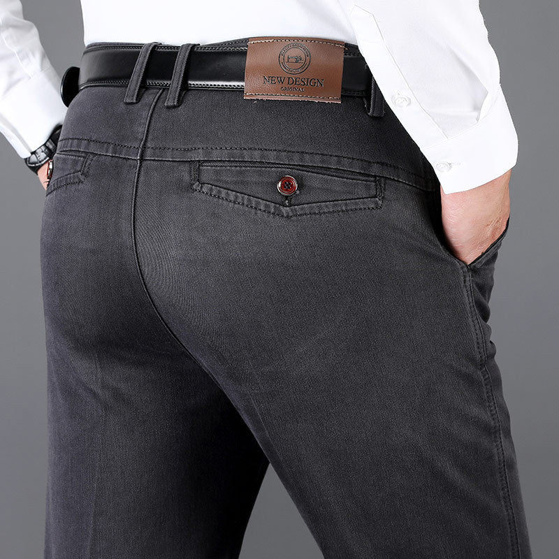 Autumn And Winter Thick High Waist Plus Size High Elasticity Baggy Straight Trousers chicpolly