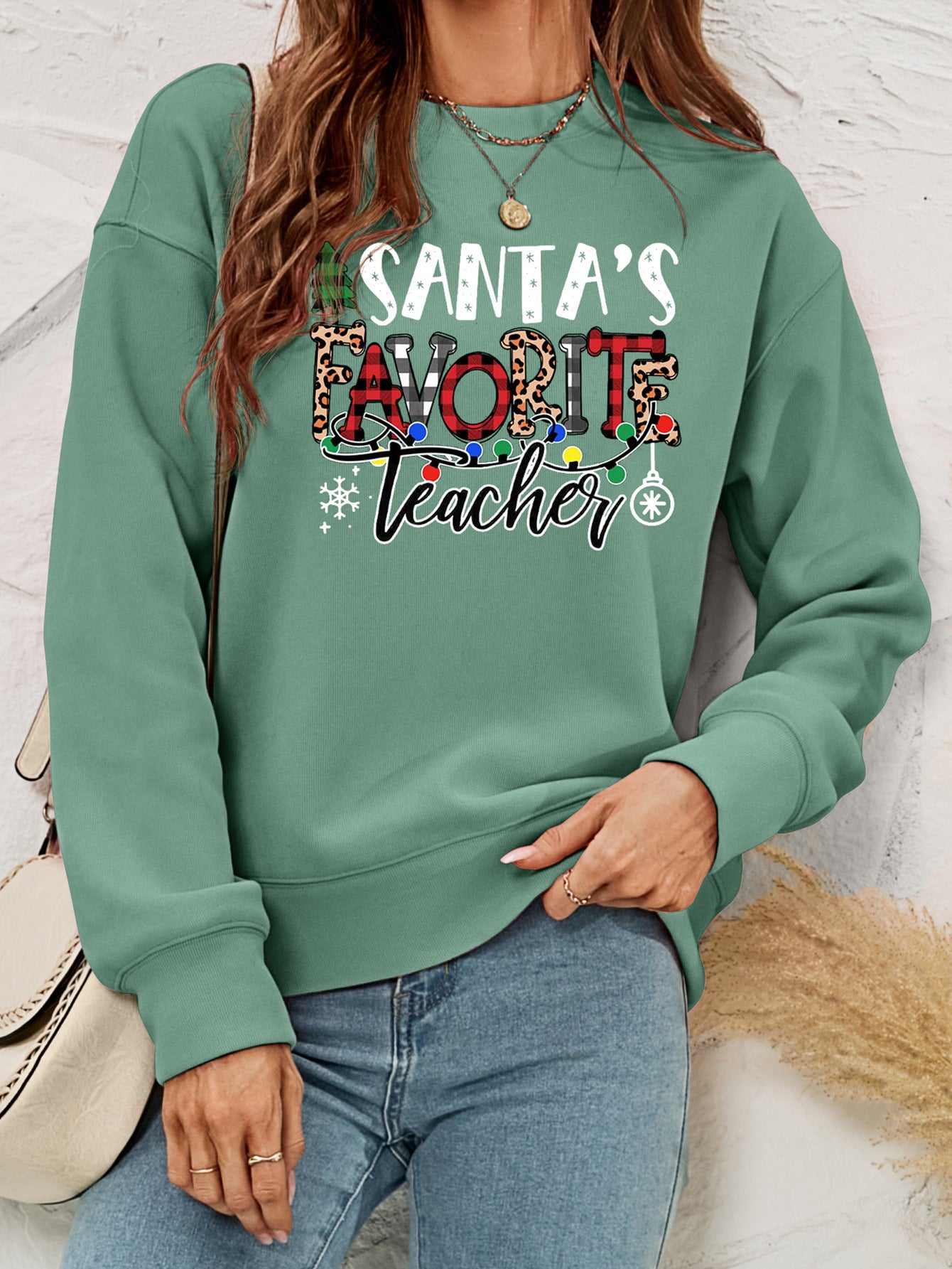 Women's Clothing Pullover Christmas Sweater Women's  Fleece Printed Women's Top chicpolly