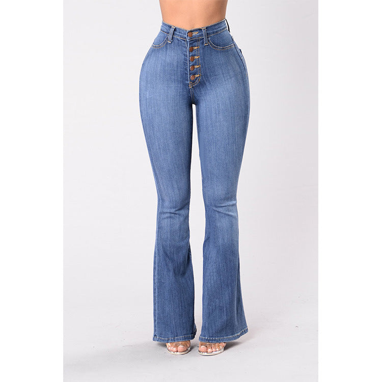 Explosive Style High-waisted Wide-leg Women's Jeans chicpolly