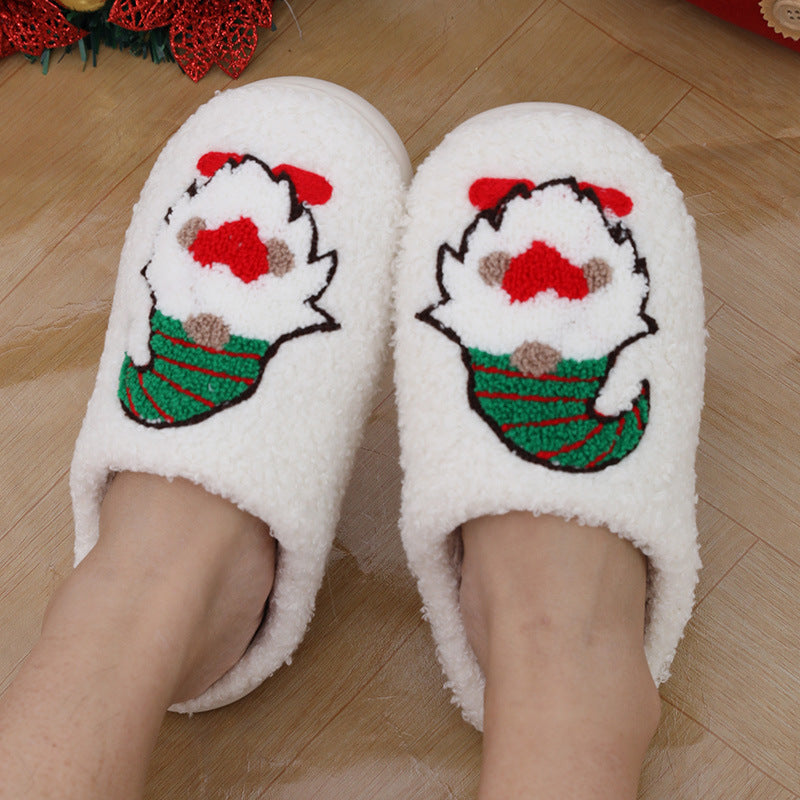 Cute Cartoon Santa Claus Home Slippers Couple Indoor Floor Bedroom Slipper Christmas Warm Shoes Women Men chicpolly