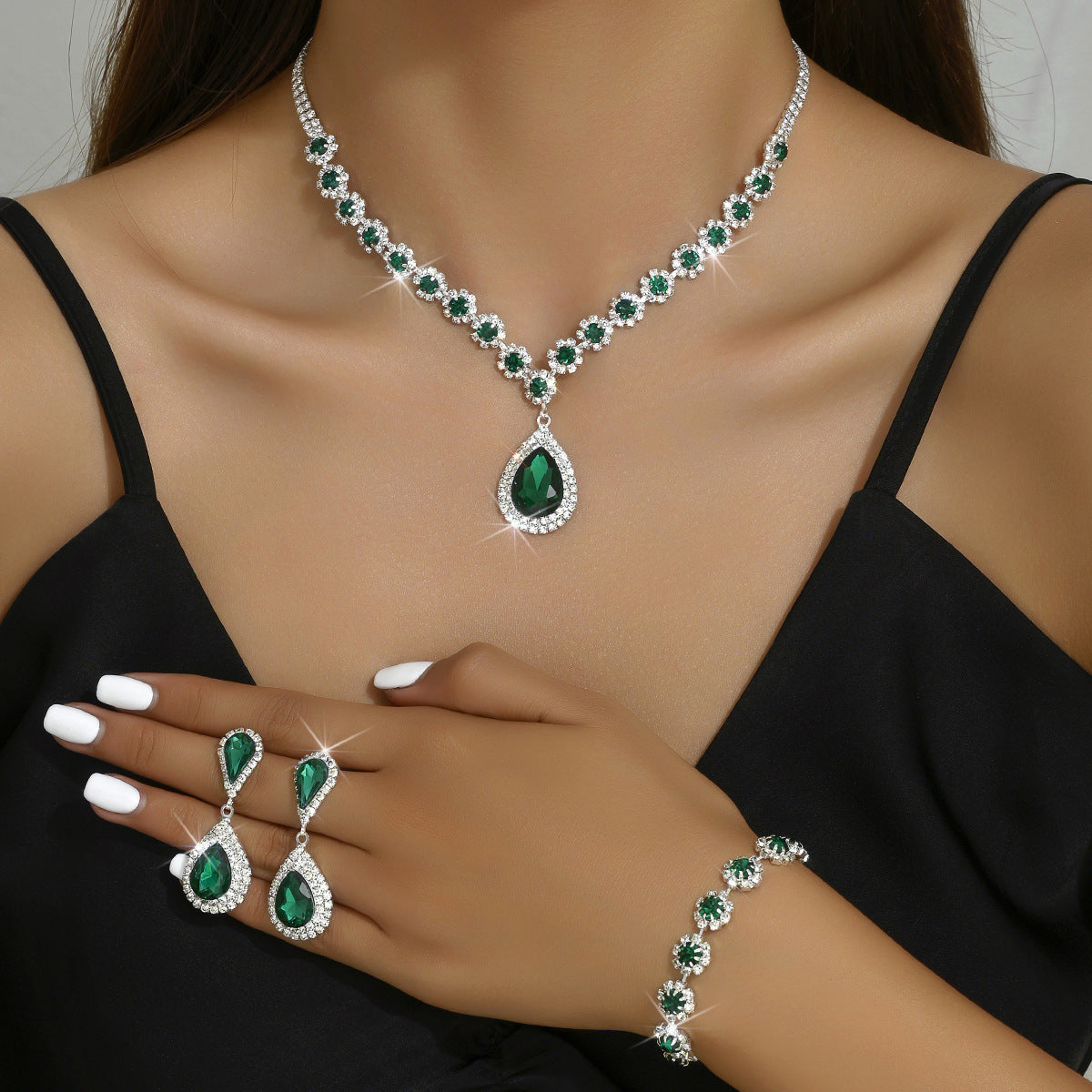Suit Necklace Ear Stud Bracelet chicpolly