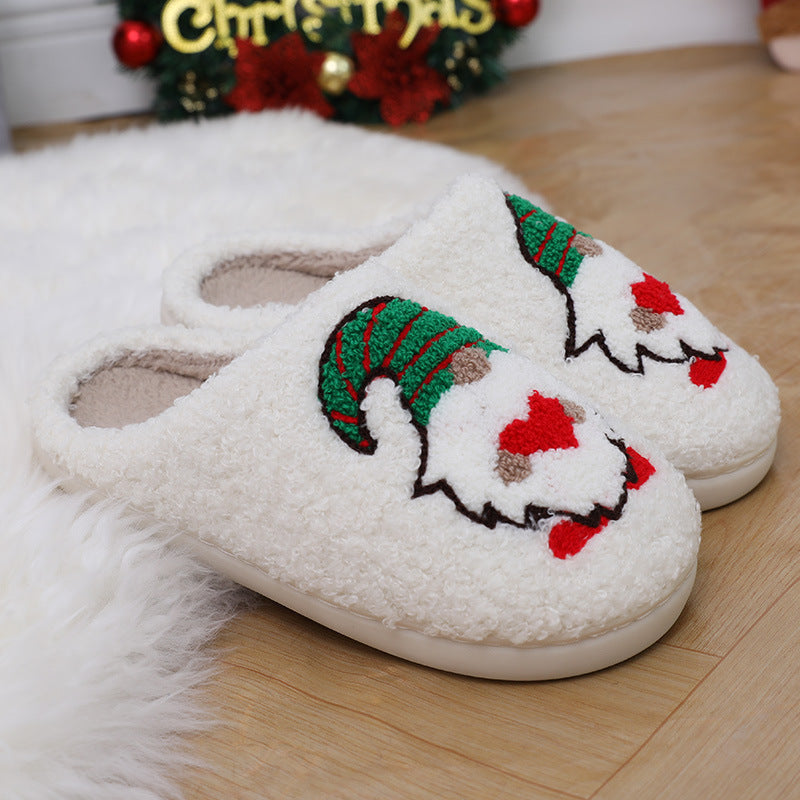 Cute Cartoon Santa Claus Home Slippers Couple Indoor Floor Bedroom Slipper Christmas Warm Shoes Women Men chicpolly