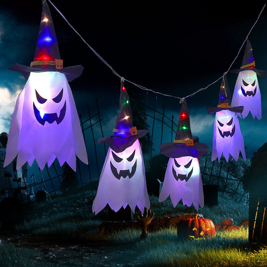 Halloween Holiday Decoration Lanterns Cloth Art Ghost Halloween String Lights chicpolly