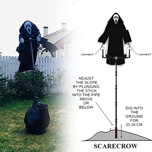 Halloween Decoration Tricky Props Skull Screaming Scarecrow Home Decor Garden Bird Repeller Decor chicpolly