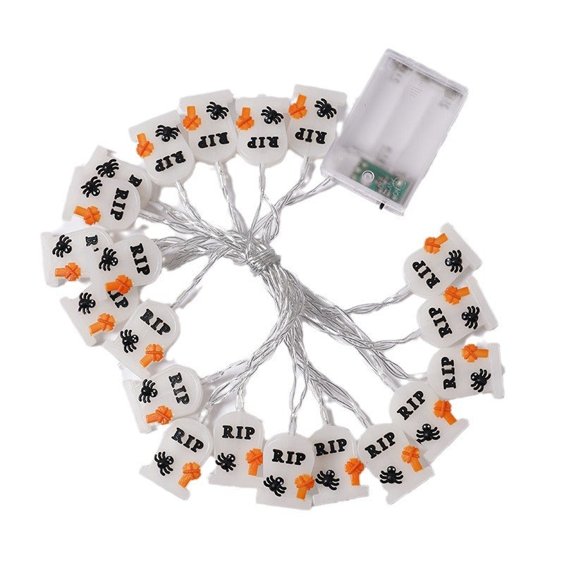 PVC Soft Material Halloween Lighting Chain Pumpkin Ghost Bat Modeling Lamp Indoor And Outdoor Home Decoration chicpolly