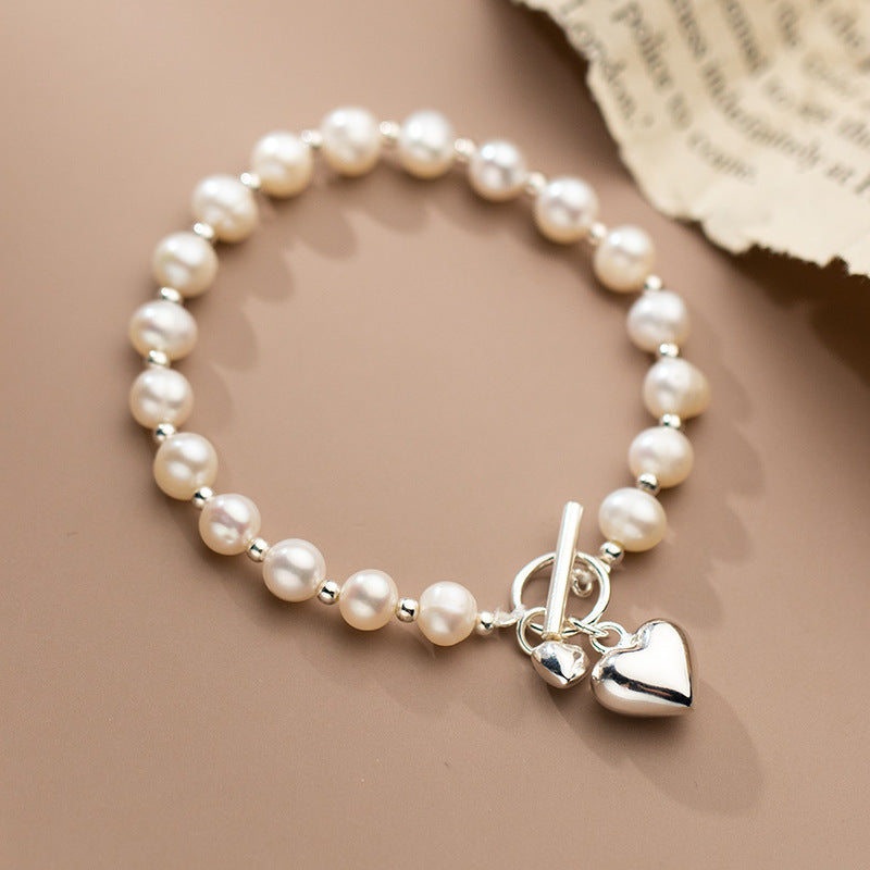 Love Pearl Light Bead Bracelet Heart-shaped chicpolly